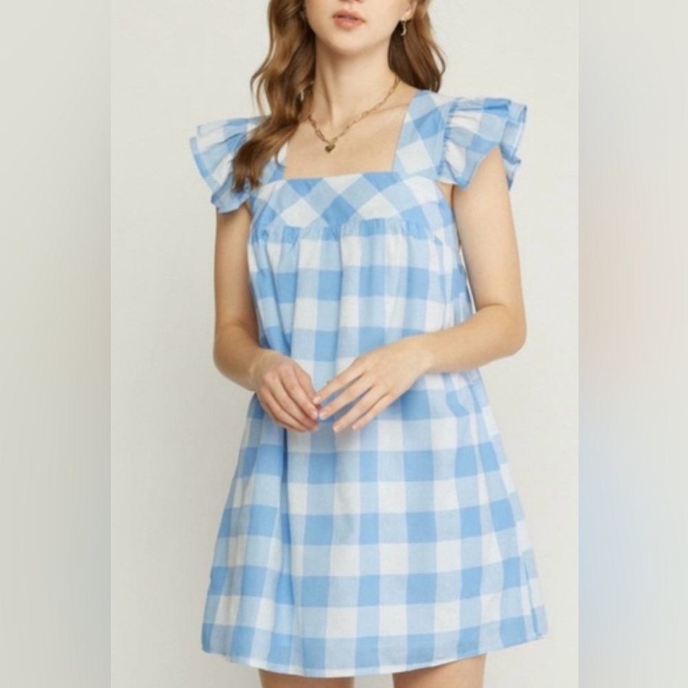 BLUE GINGHAM DRESS